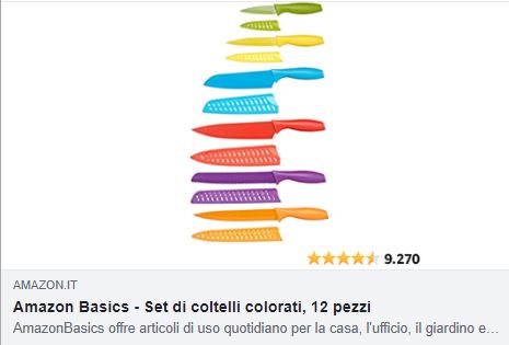 set coltelli coloriati da cucina